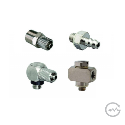 Conexão Miniatura Metálica para Tubo Ø2, 3.2, 4 e 6mm, Rosca M3, M5 e 1/8